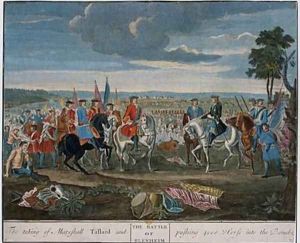 The taking of Marshall Tallard and pushing 4000 Horses into the Danube at the Battle of Blenheim in 1704 by Louis Laguerre
