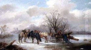 Gathering Logs in a Winter Landscape by Alexis de Leeuw