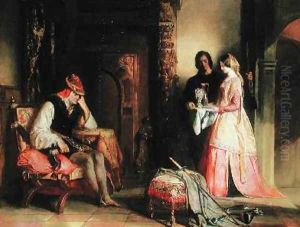 Maitre Pierre Countess of Croye and Quentin Durward in the Inn by Robert Scott Lauder