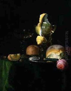 Still Life with a Peeled Lemon in a Roemer by Simon Luttichuys