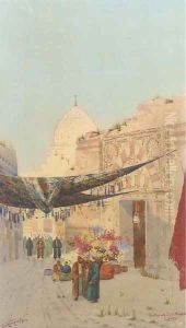 Entrance to a mosque, Cairo thumbnail