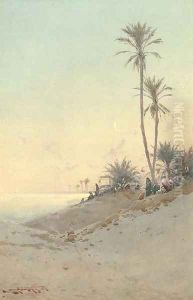 On the banks of the Suez Canal by Augustus Osborne Lamplough