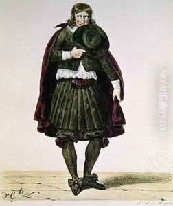 Ducroisy in the title role of Tartuffe in 1668 by Hippolyte Lecomte