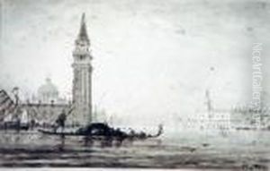 Vue Du Grand Canal A Venise Avec San Marco Au Fond A Gauche by Henri Duvieux