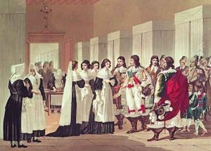 Meeting between Louis XIII 1601-43 and Marie-Louise Motier de la Fayette 1615-65 at lHotel-Dieu Paris