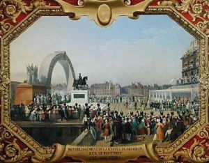 Re-establishment of the Statue of Henri IV 1553-1610 on Pont Neuf by Hippolyte Lecomte