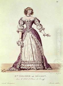Madame Moliere nee Armande Bejart 1642-1700 in the role of Elmire in Le Tartuffe by Moliere 1622-73 by Hippolyte Lecomte