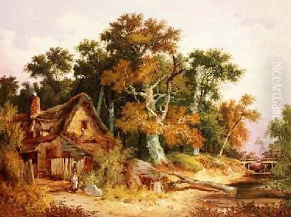 Woodland scene with cottage - view 1