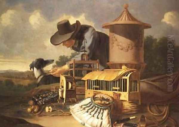 A Birdcatcher and His Dog - view 1