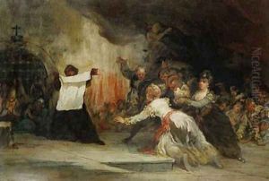 A Scene of Exorcism by Eugenio Lucas y Padilla