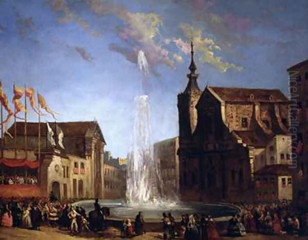 The Water Supply of Lozoya at the Fountain of the Calle de San Bernardo 1858 - view 1