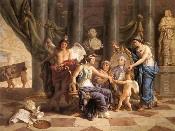Allegory on the Installation of the Museum in the Grande Galerie of the Louvre - view 1