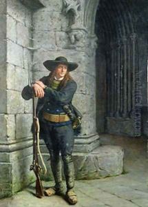 Armed Breton Guarding a Porch by Charles Antoine Joseph Loyeux