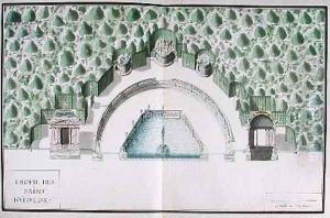 Design for the Baths of Apollo at Versailles by Andre Le Notre