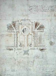 Plan of a house and garden at Greenwich by Andre Le Notre
