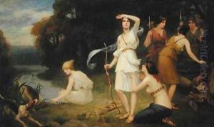 Diana and her Hunting Maidens by Fernand Le Quesne