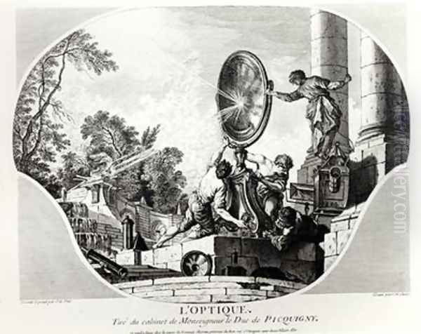 Burning mirror allegory of Optics - view 1