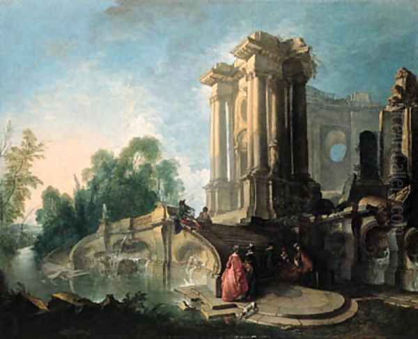A rendez-vous at a fountain - view 1