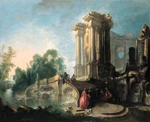 A rendez-vous at a fountain