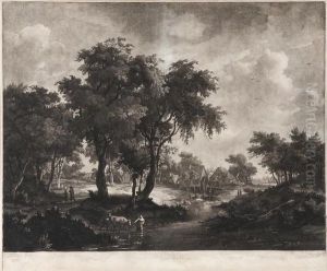 Wooded Landscape With Watermill by Richard Earlom