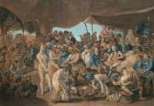 Colonel Mordaunt's Cock Match At Lucknow by Richard Earlom