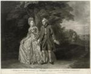 Mr King And Mrs Baddeley In The Characters Of Lord Ogleby, And Miss Fanny Sterling by Richard Earlom