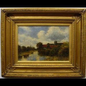 Riverscape With Houses by Sir Alfred East