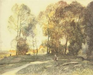 Returning Home From The Fields At Dusk by Sir Alfred East