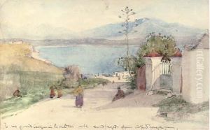 A Street Scene In North Africa, Thought To Be Morocco by Sir Alfred East