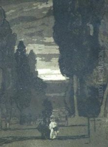 Figures In An Ornamental Garden Figures In An Ornamental Garden