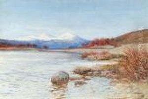 Landscape With Mountains And Lake by Sir Alfred East