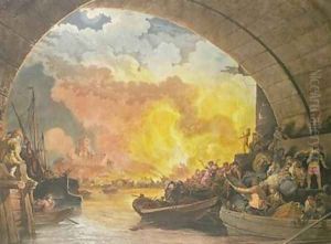 The Great Fire of London by Loutherbourg, Philippe de