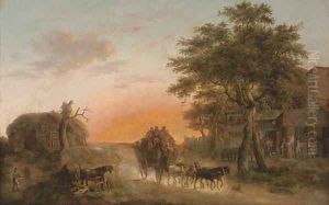 Stopping off for a night at the Red Lion by Loutherbourg, Philippe de