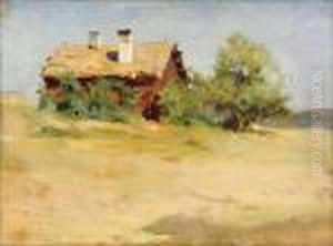 Punainen Tupa Porvoonseudulla. by Albert Edelfelt