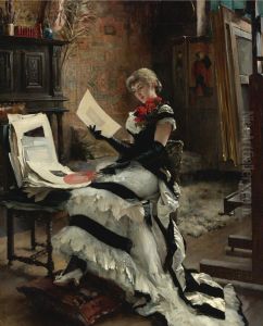 Chez L'artiste (les Gravures) by Albert Edelfelt