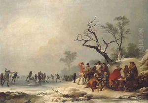 A winter morning with skating in Hyde Park by Loutherbourg, Philippe de
