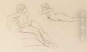 Female Nude Studies by Albert Edelfelt