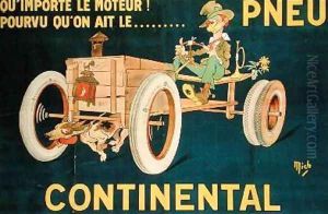 Advertisement for Continental Tyres by Michel, called Mich Liebeaux
