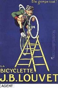 Itll climb anything advertisement for the JB Louvet bicycle by Michel, called Mich Liebeaux