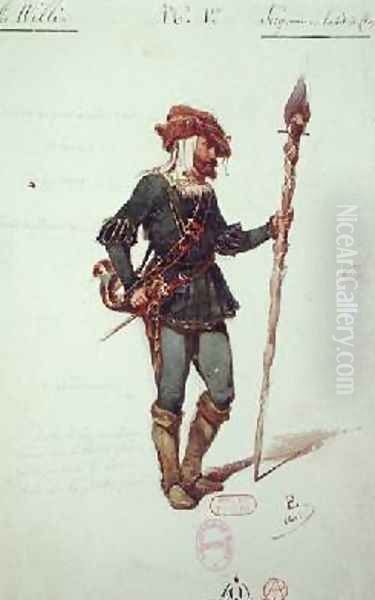 Hunting costume design for Giselle - view 1
