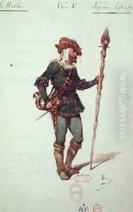 Hunting costume design for Giselle by Paul Lormier