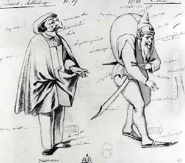 Costume design for two acrobats in Benvenuto Cellini - view 1