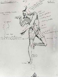 Costume design for an acrobat in Benvenuto Cellini by Paul Lormier