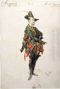 Costume of the Hunter Samiel for the opera Der Freischutz by Paul Lormier
