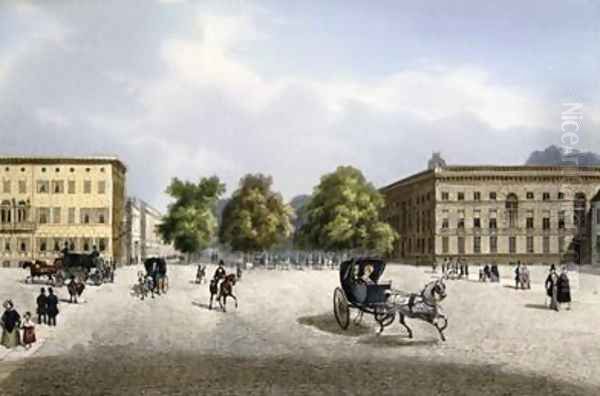 Unter den Linden from Pariser Platz Berlin 1845 - view 1