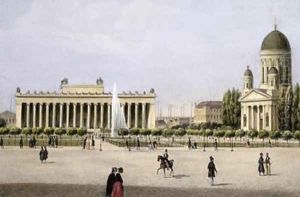 The Old Museum 1822-30 from the Lustgarten and Berliner Dom on the right 1845