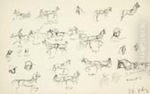Sketch With Horses And A Jockey by Otto Eerelman