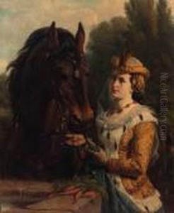 Jacoba Van Beieren With Her Horse by Otto Eerelman