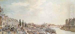 View of the Port Saint-Paul Paris by Louis-Nicolas de Lespinasse