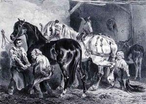 The Forge by Francois-Hippolyte Lalaisse